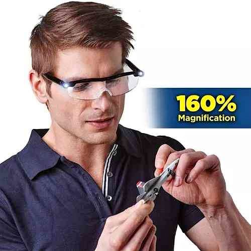 Lentes Lupa Con Linterna Luz Led